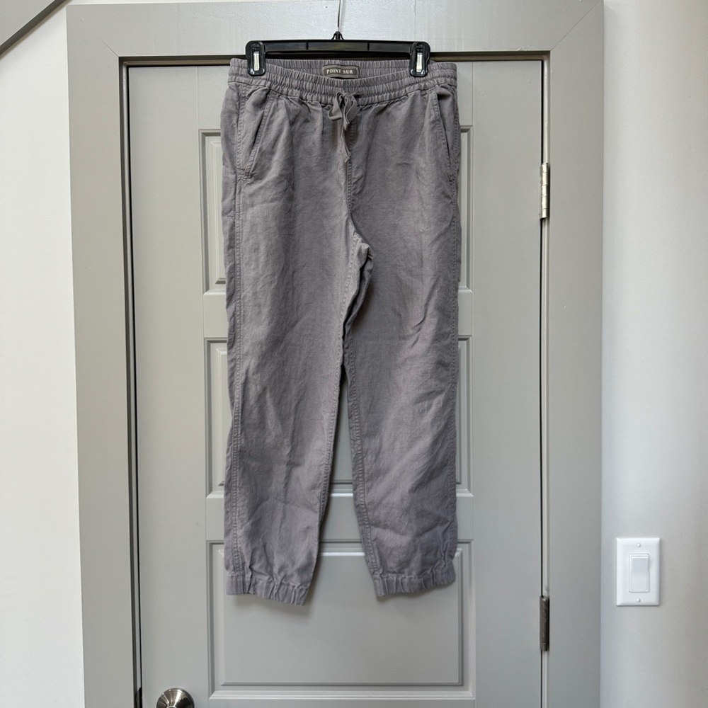 POINT SUR J. CREW | Seaside Gray Linen Capri Crop Pants Size 4